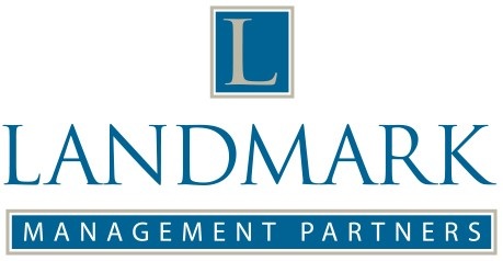 The image is a logo of a company named Landmark Management Partners.